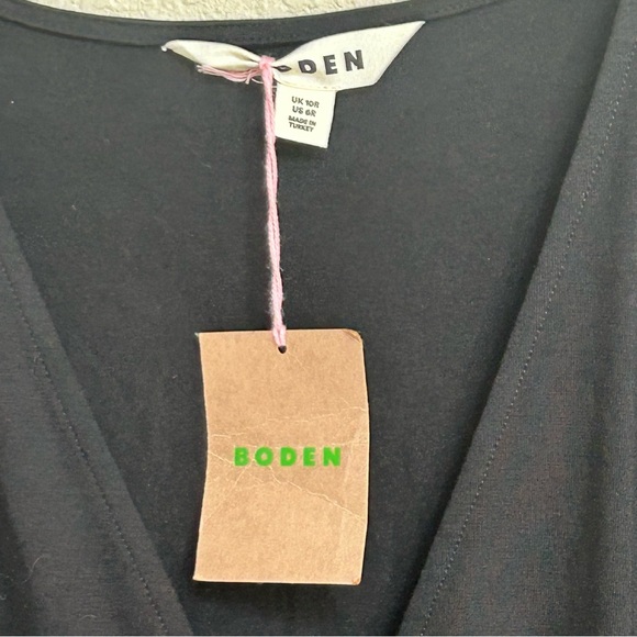 NWT Boden Black Willow V-Neck Long Sleeve Fit & Flare Stretch Jersey Dress 6R - Picture 6 of 8